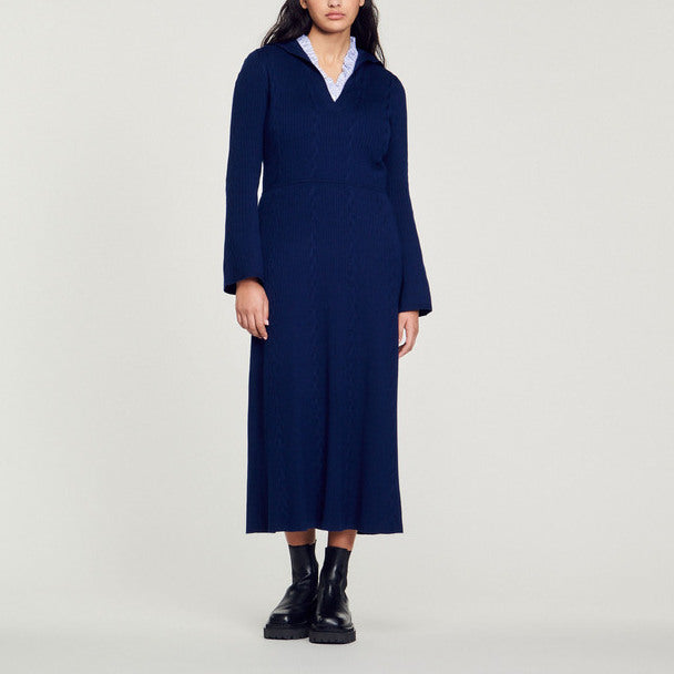 Robe longue à col vareuse Sandro seconde main