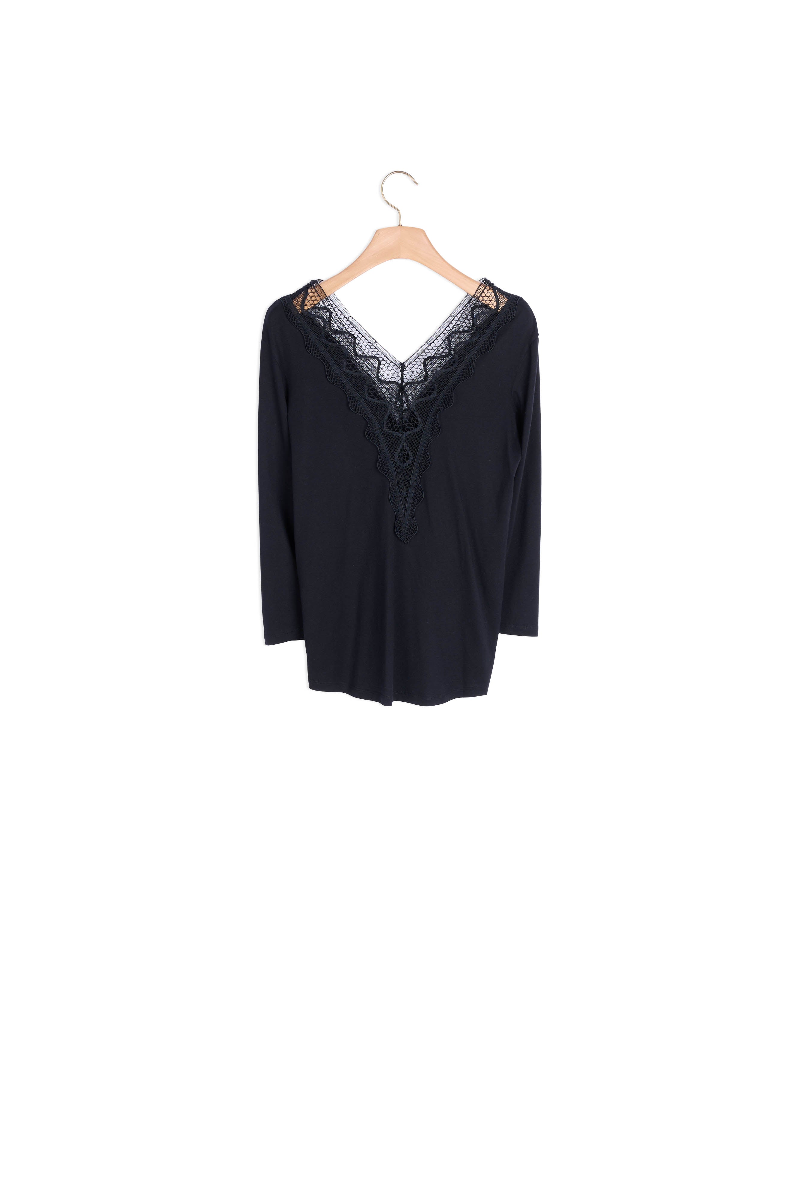 T-shirt avec décolleté en dentelle Sandro seconde main