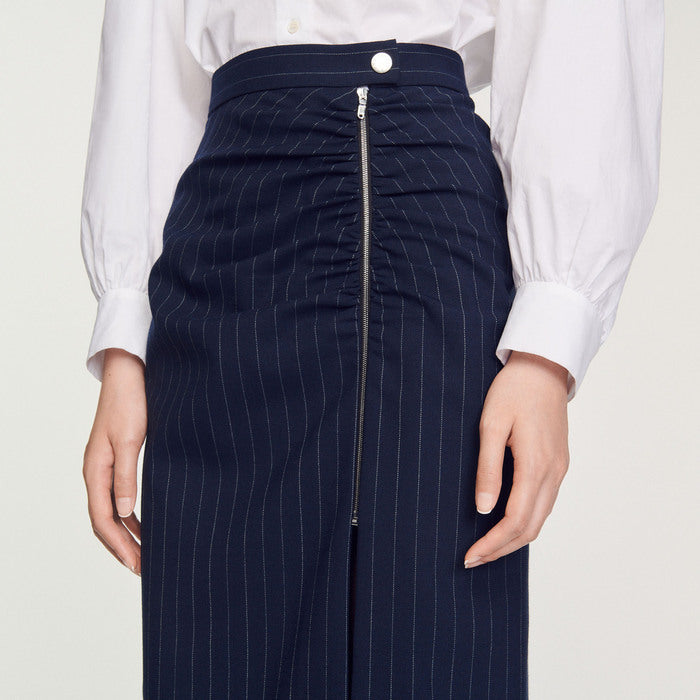 Jupe zippée à rayures Sandro seconde main