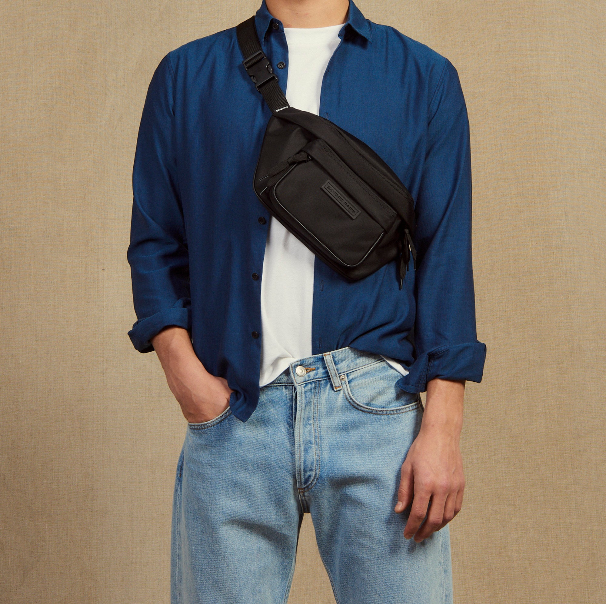 Chemise en tissu chevron ton sur ton Sandro seconde main