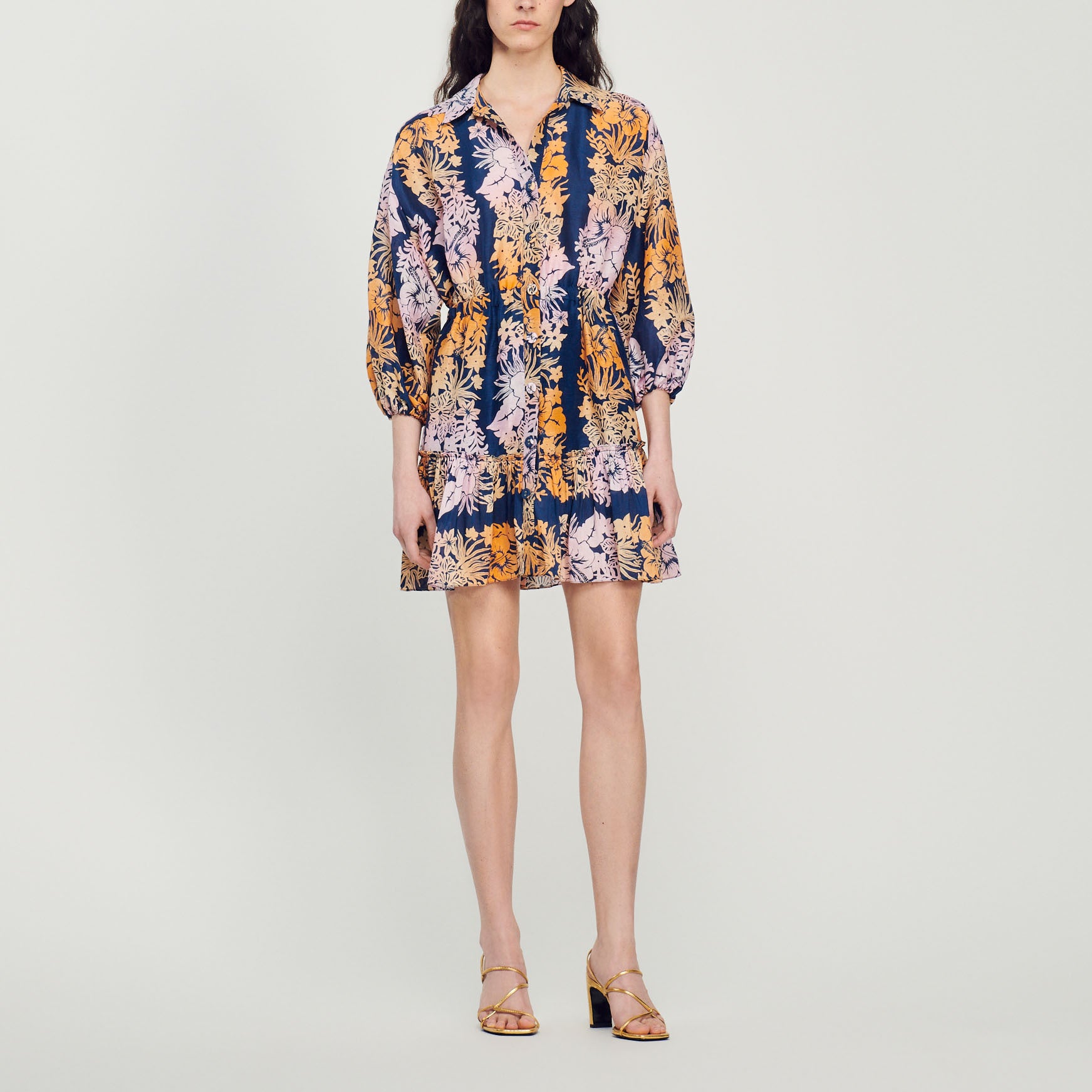 Robe courte imprimée Hawaï Sandro seconde main