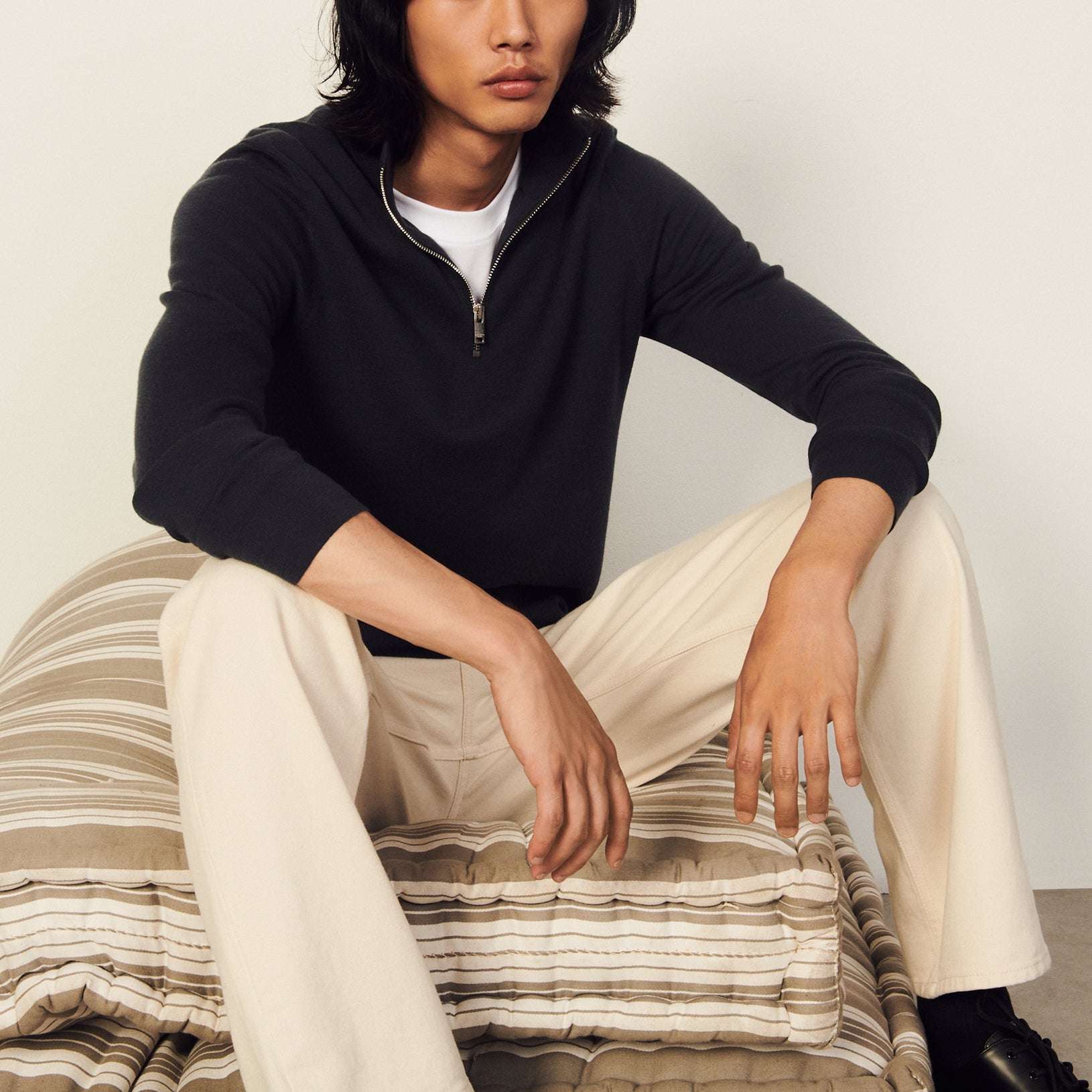 Pull en laine à col zippé Sandro seconde main