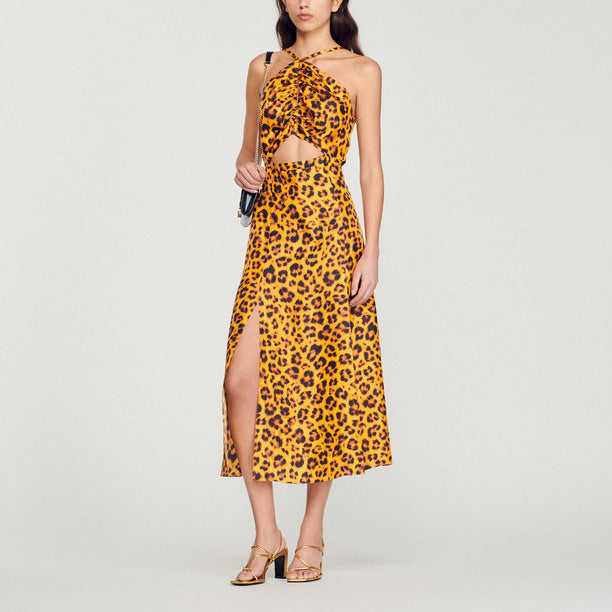 Robe longue imprimé léopard Sandro seconde main