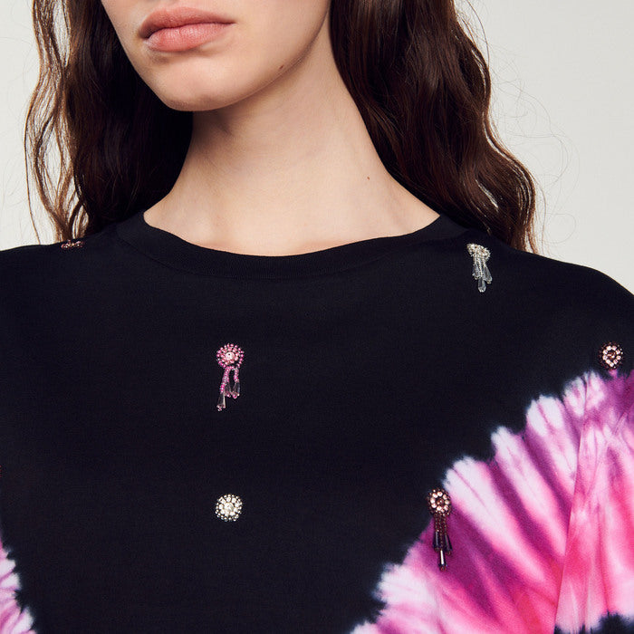 T-shirt brodé Sandro seconde main