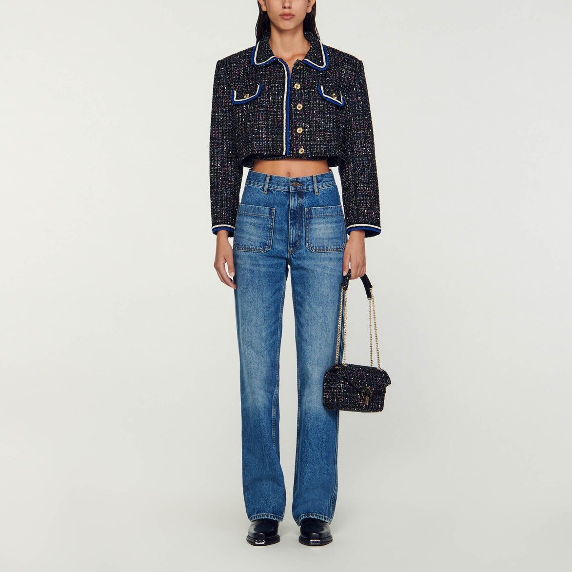 Veste courte en tweed Sandro seconde main