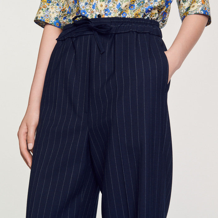 Pantalon large à rayures Sandro seconde main