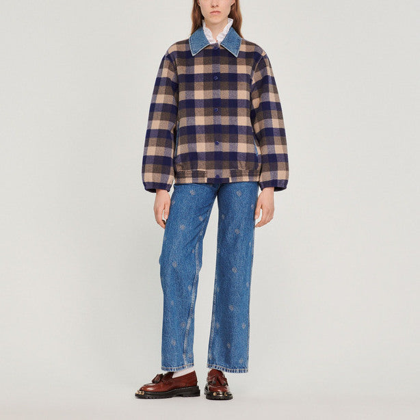 Manteau à carreaux Sandro seconde main