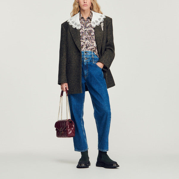 Chemise en soie imprimé fleurs Sandro seconde main