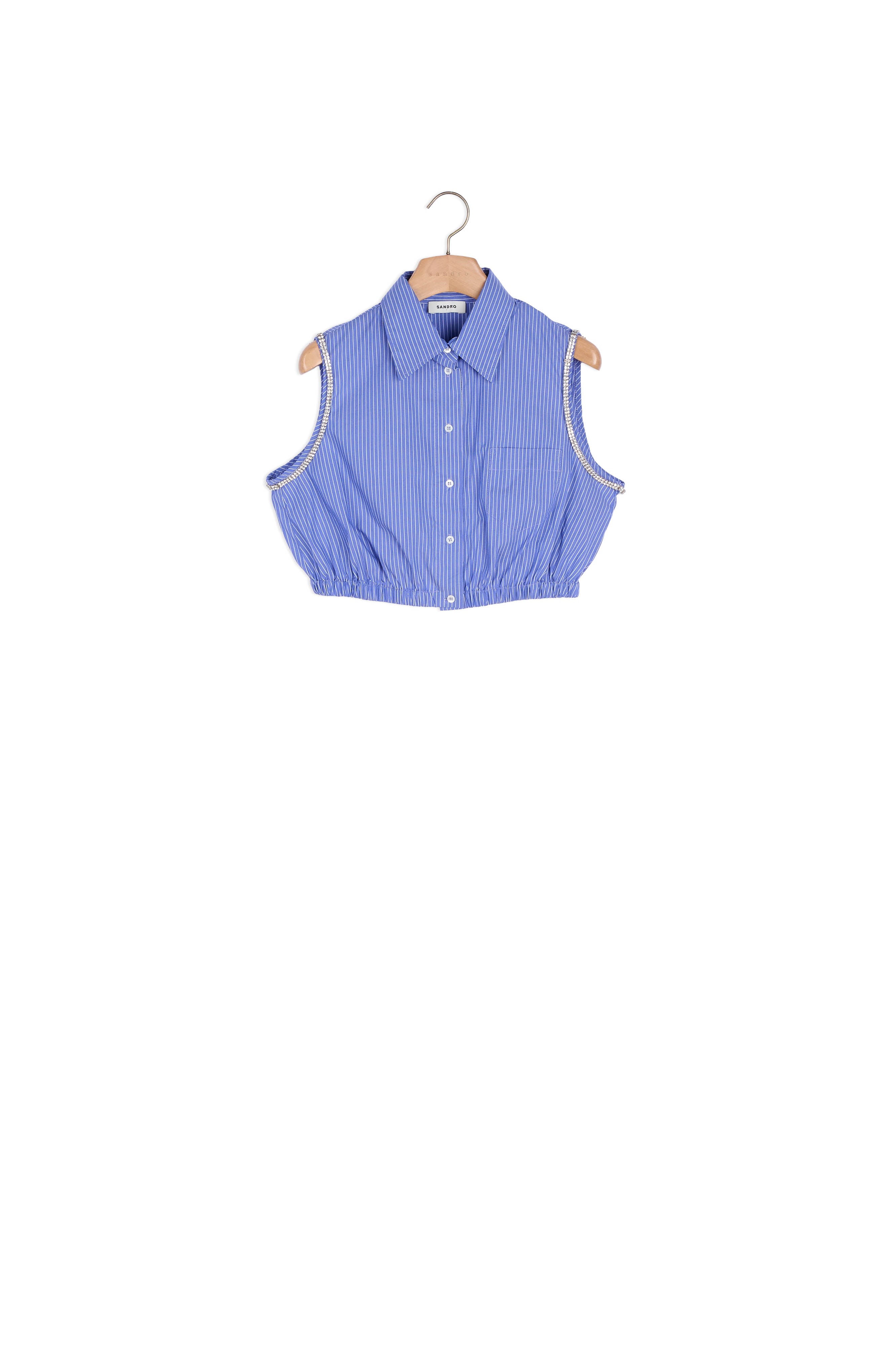 Chemise courte à rayures Sandro seconde main