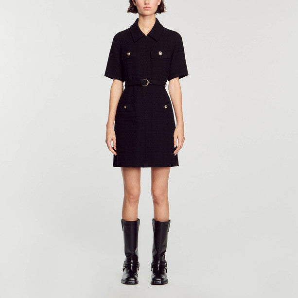 Robe à manches courtes bi matières Sandro seconde main