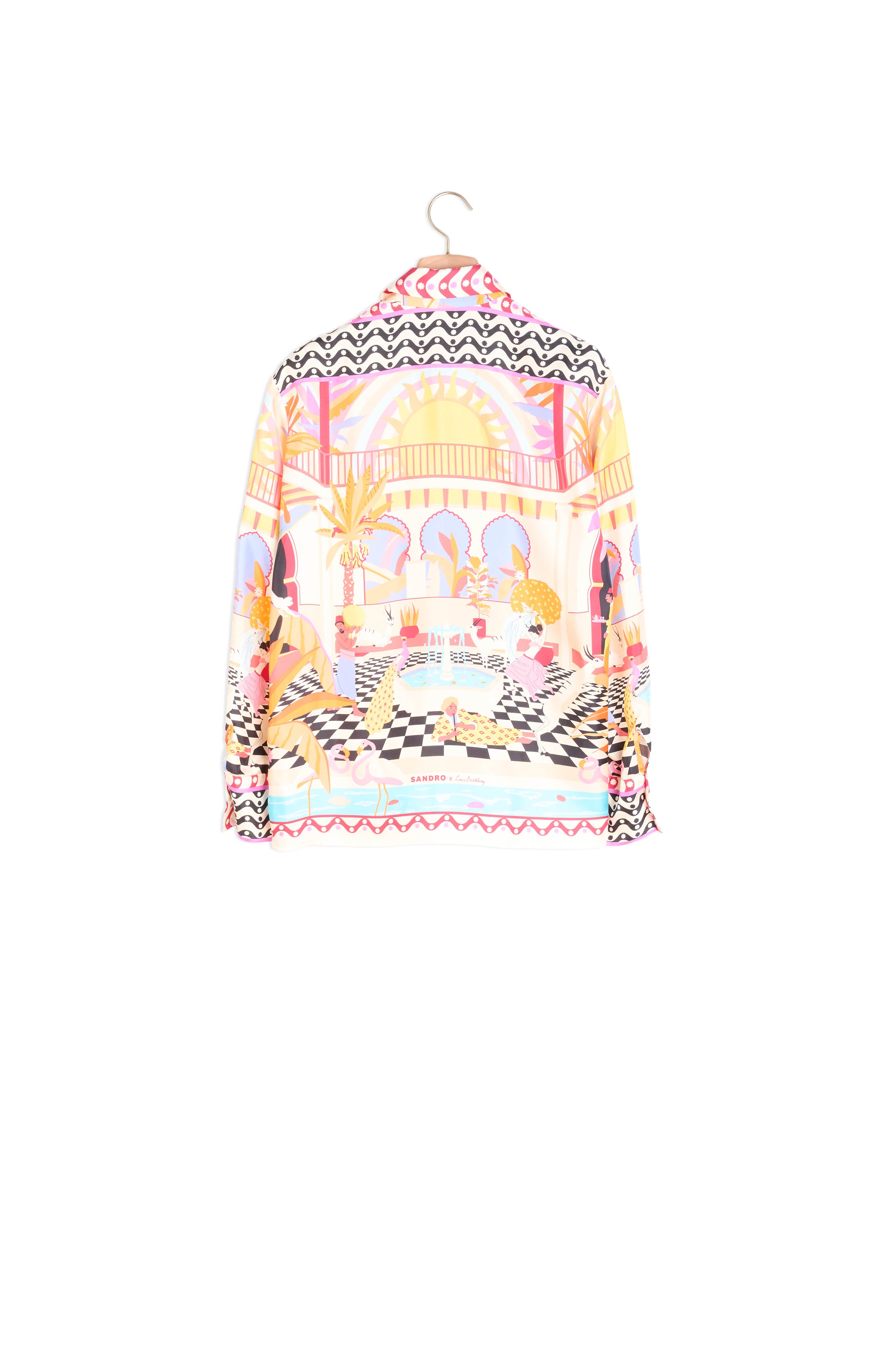 Chemise en soie imprimée Sandro seconde main