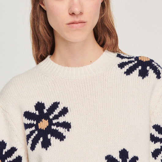 Pull en Maille fleuri Sandro seconde main