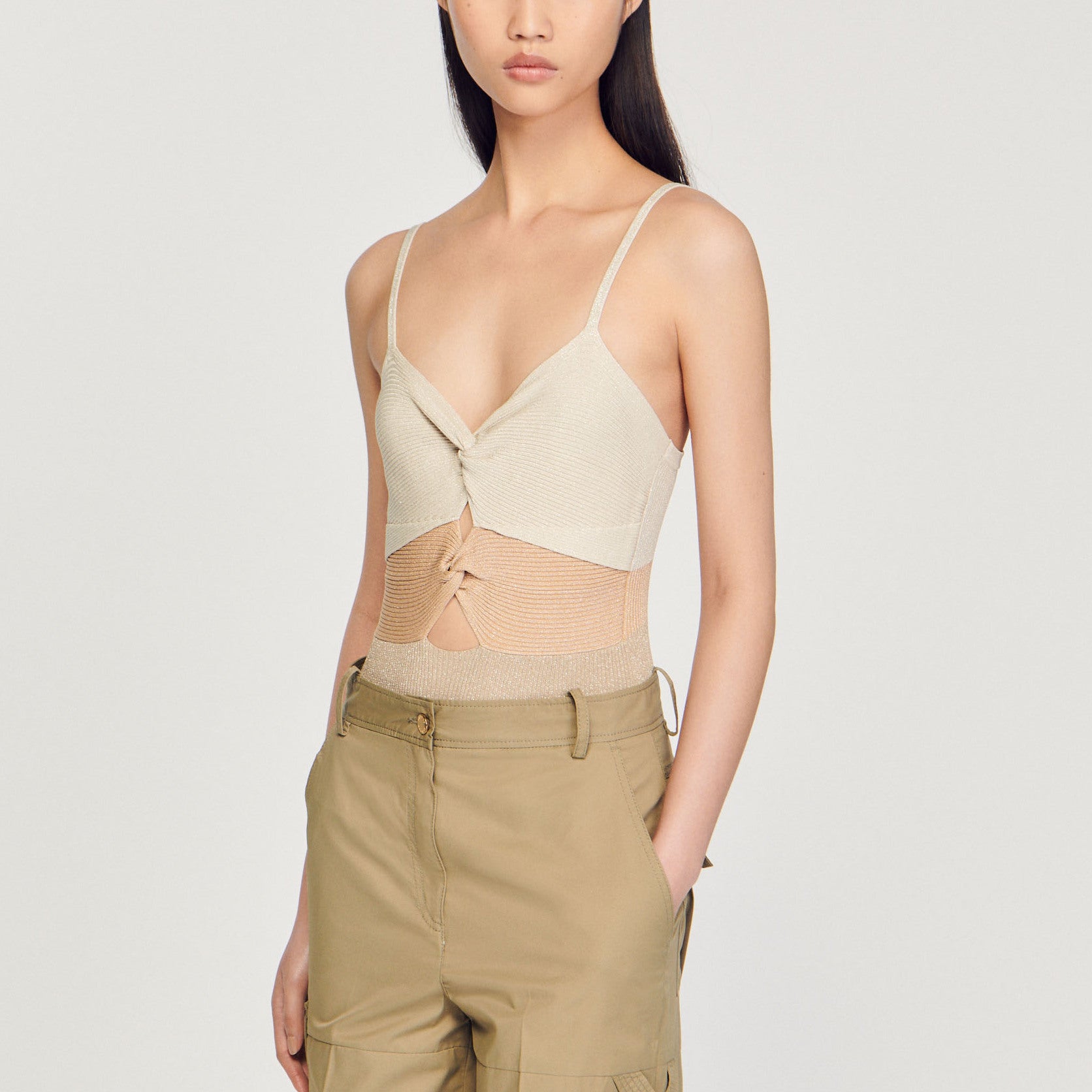 Body en Maille métallisée Sandro seconde main