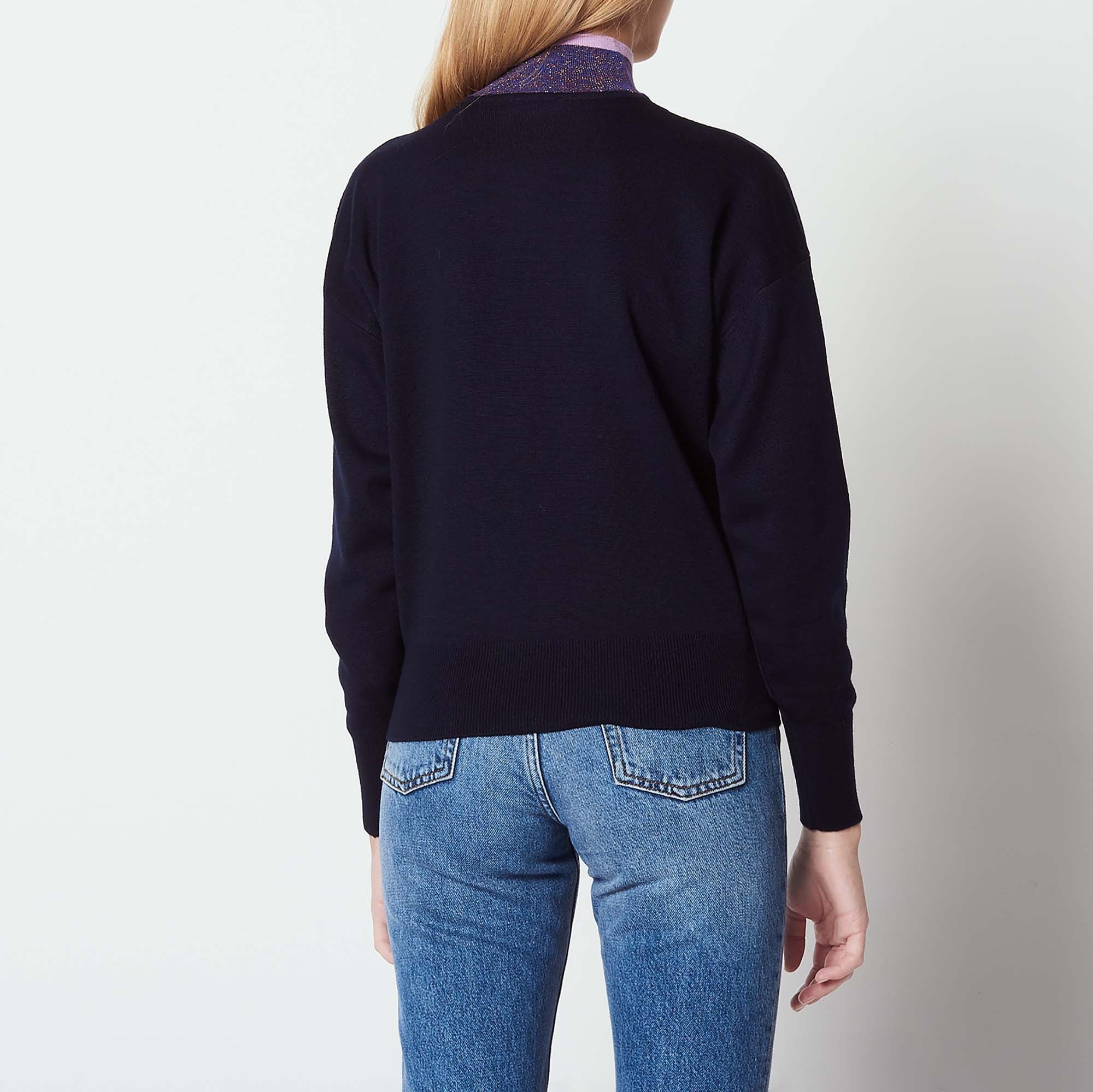 Pull à col contrastant Sandro seconde main