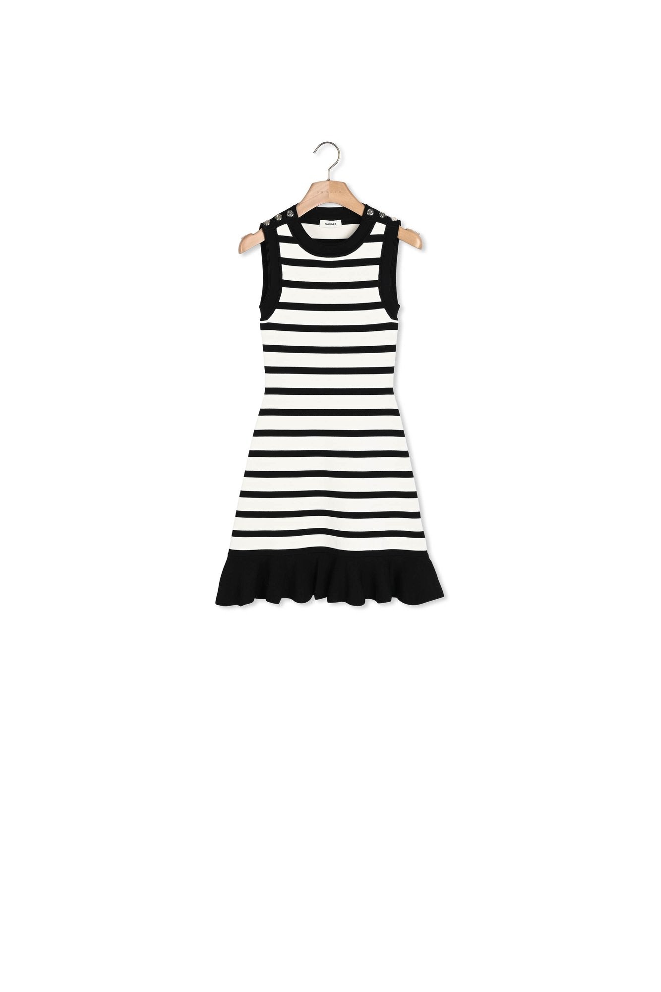 Robe courte en maille à rayures Sandro seconde main