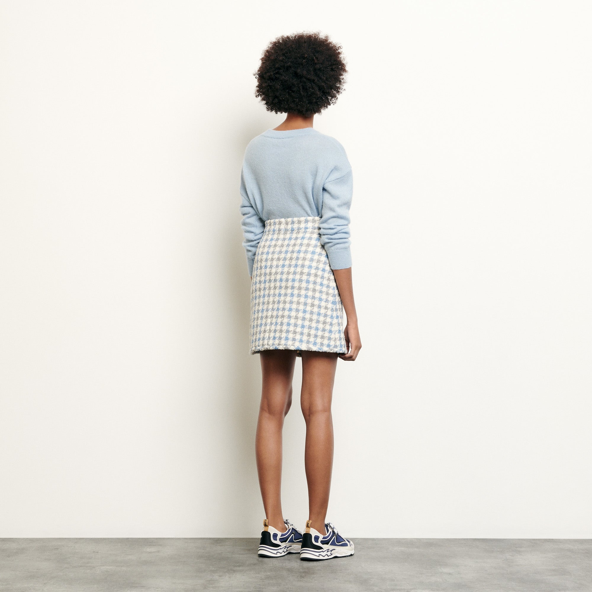 Jupe courte en tweed pied de coq Sandro seconde main