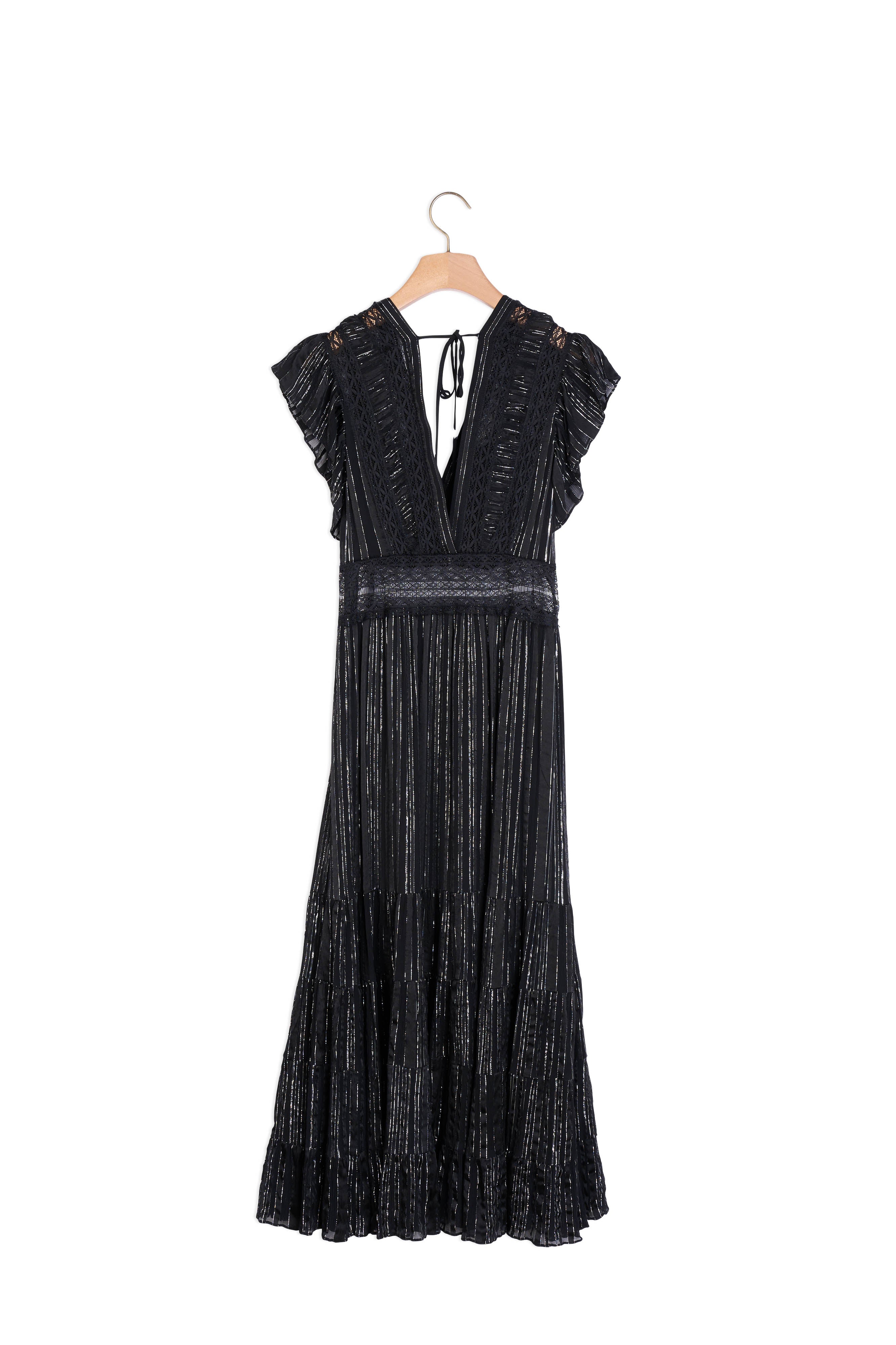 Robe longue en soie lurex Sandro seconde main