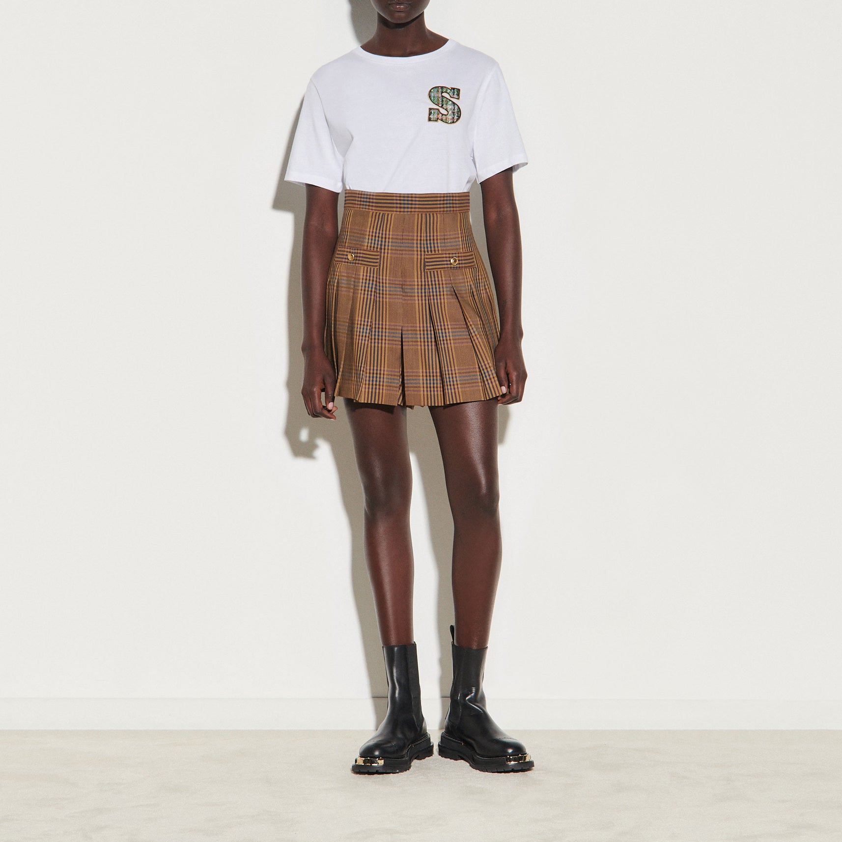 Short plissé à carreaux Sandro seconde main