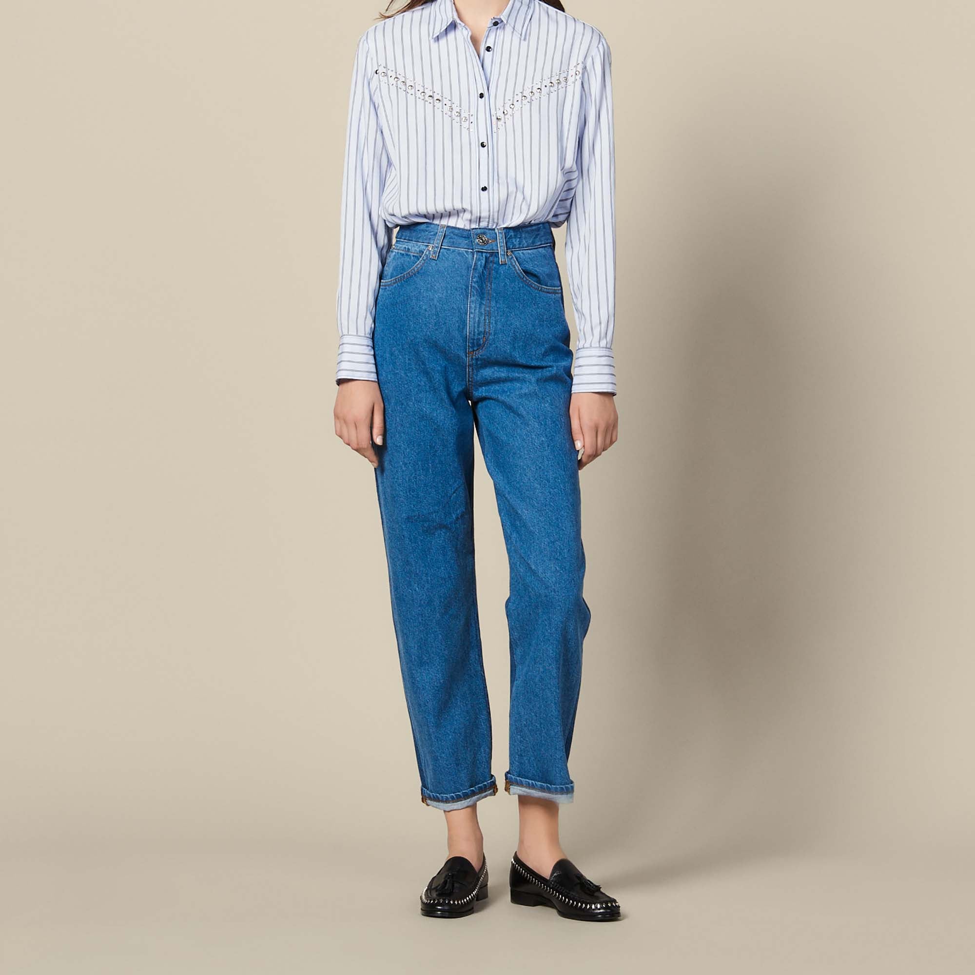 Jean coupe mom bicolore Sandro seconde main