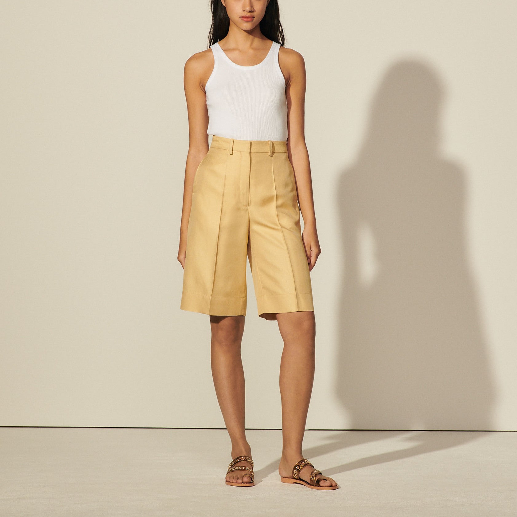 Bermuda taille haute à plis Sandro seconde main