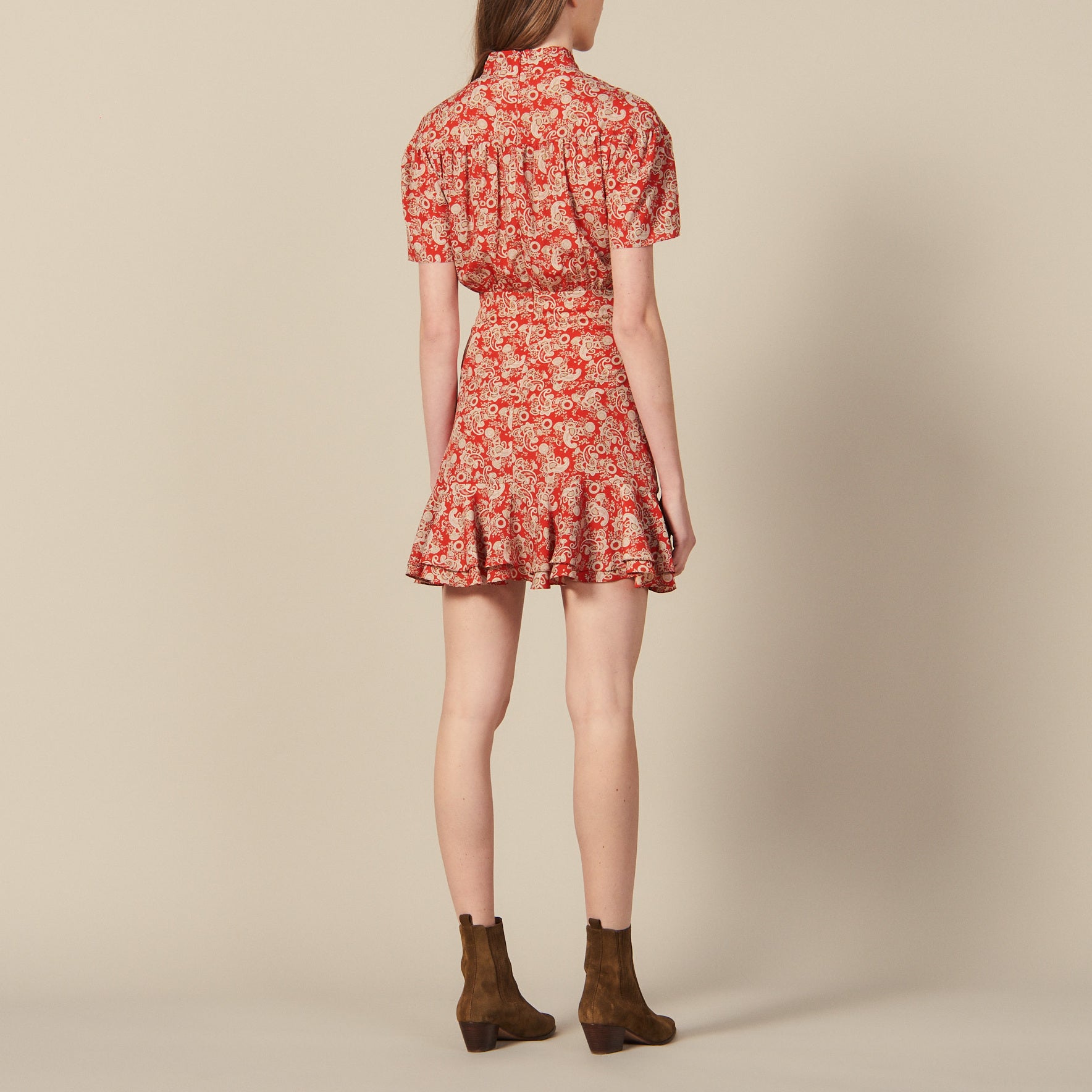 Robe à manches courtes imprimée Sandro seconde main