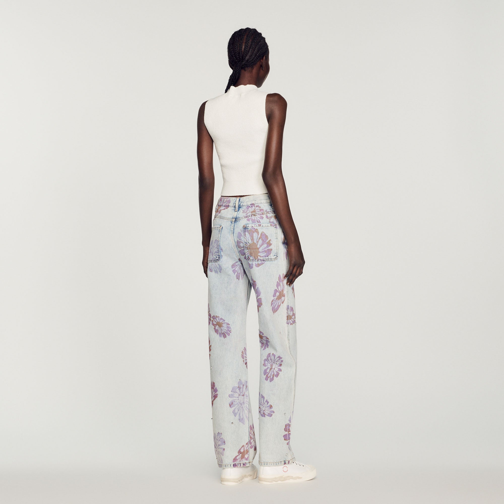 Jean motifs fleurs Sandro seconde main