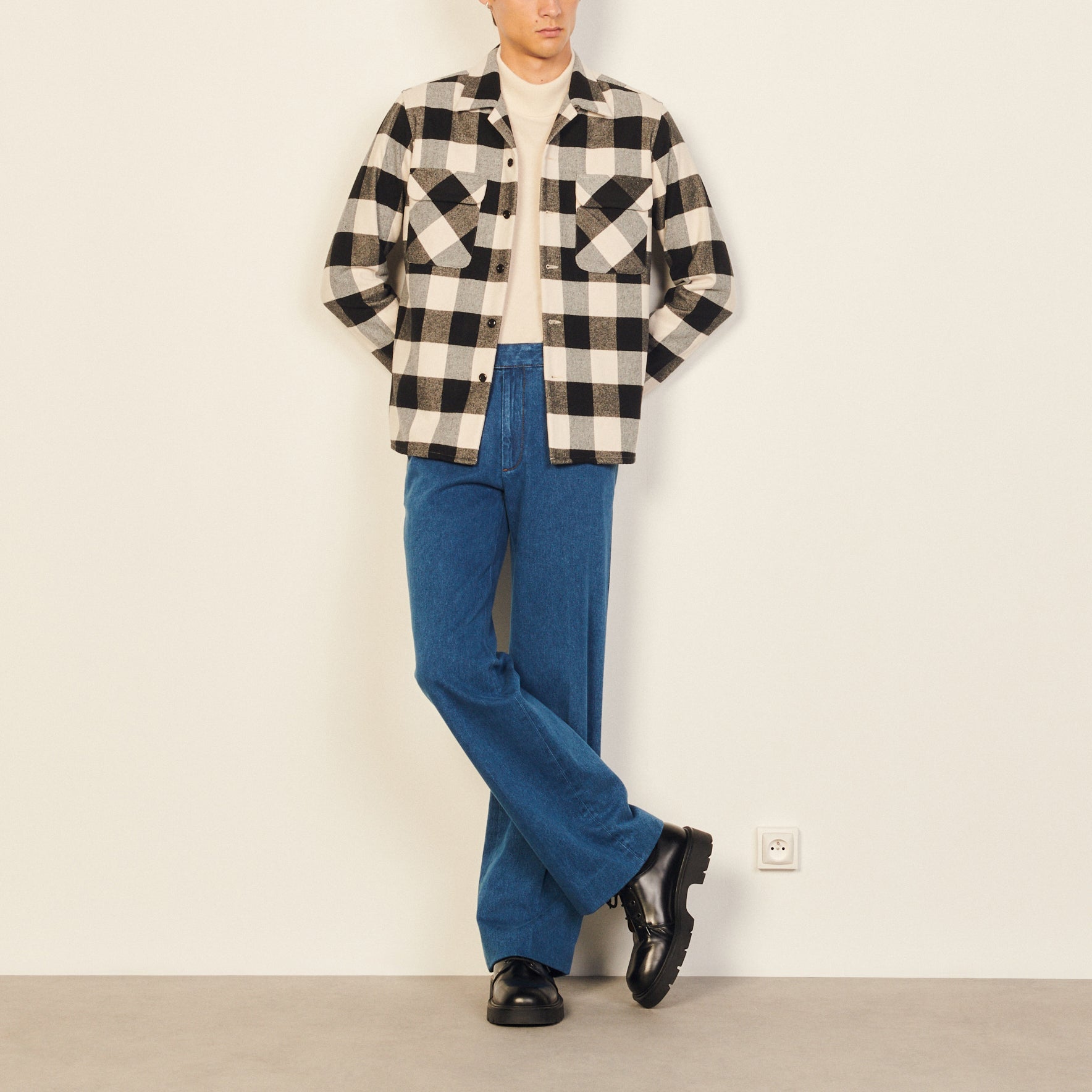 Chemise Noir/Ecru Sandro seconde main