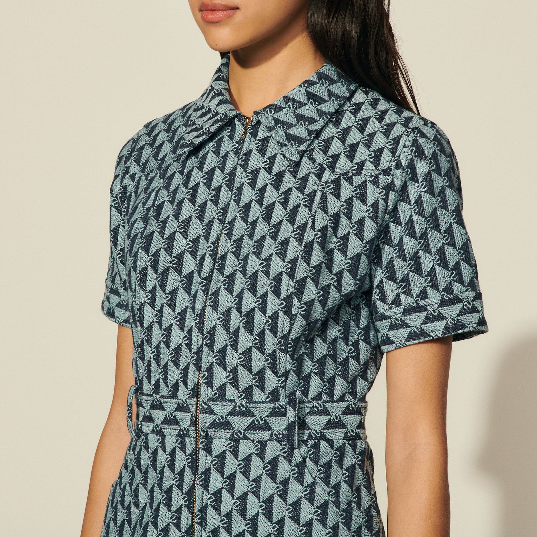 Robe en jacquard double S Sandro seconde main