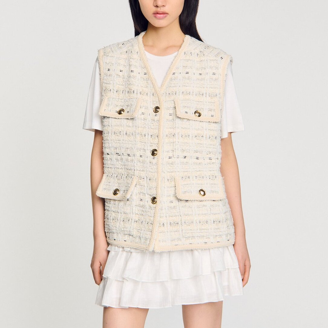 Veste sans manches en tweed Sandro seconde main