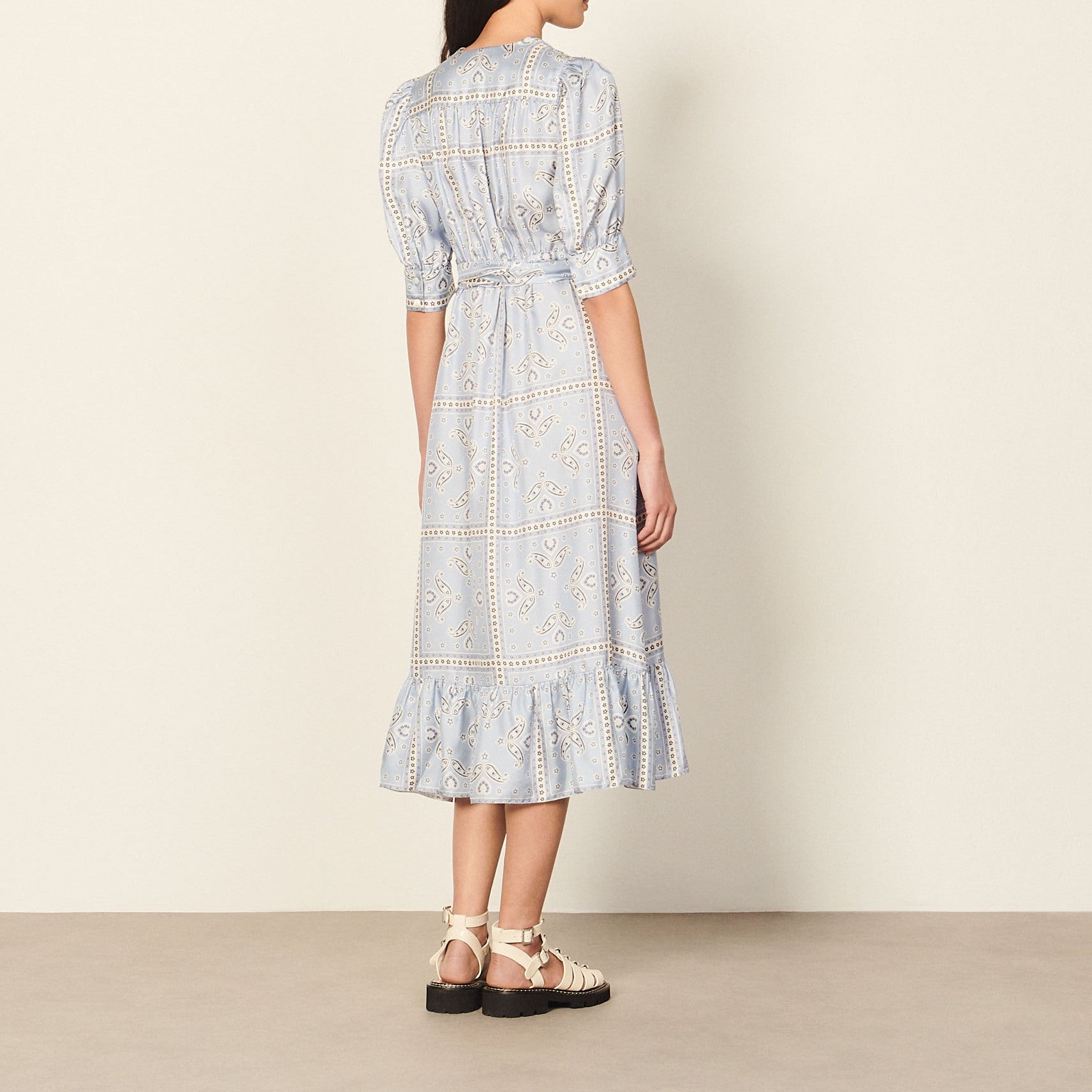 Robe longue portefeuille imprimé bandana Sandro seconde main