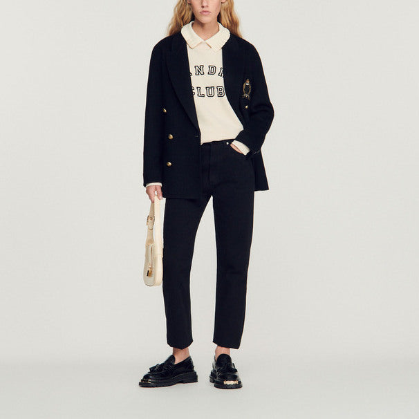 Sweat oversize à col Chemise Sandro seconde main