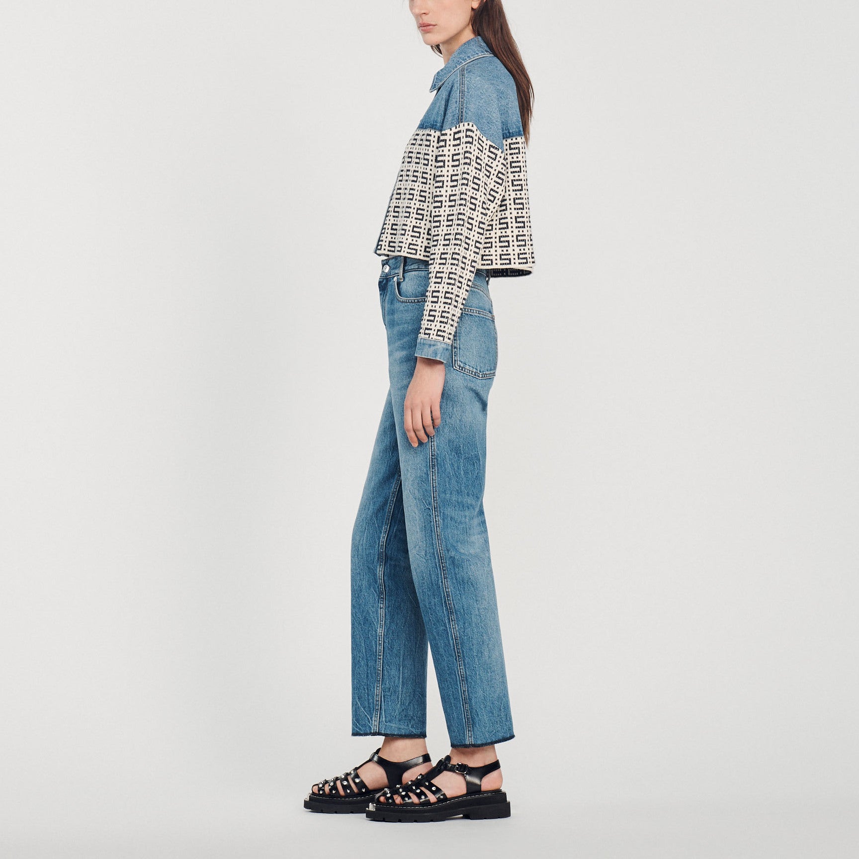 Cardicoat court en denim Sandro seconde main