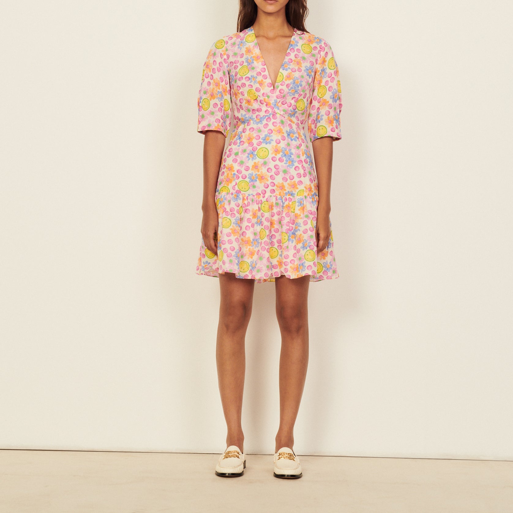 Smiley® Robe courte imprimée Sandro seconde main