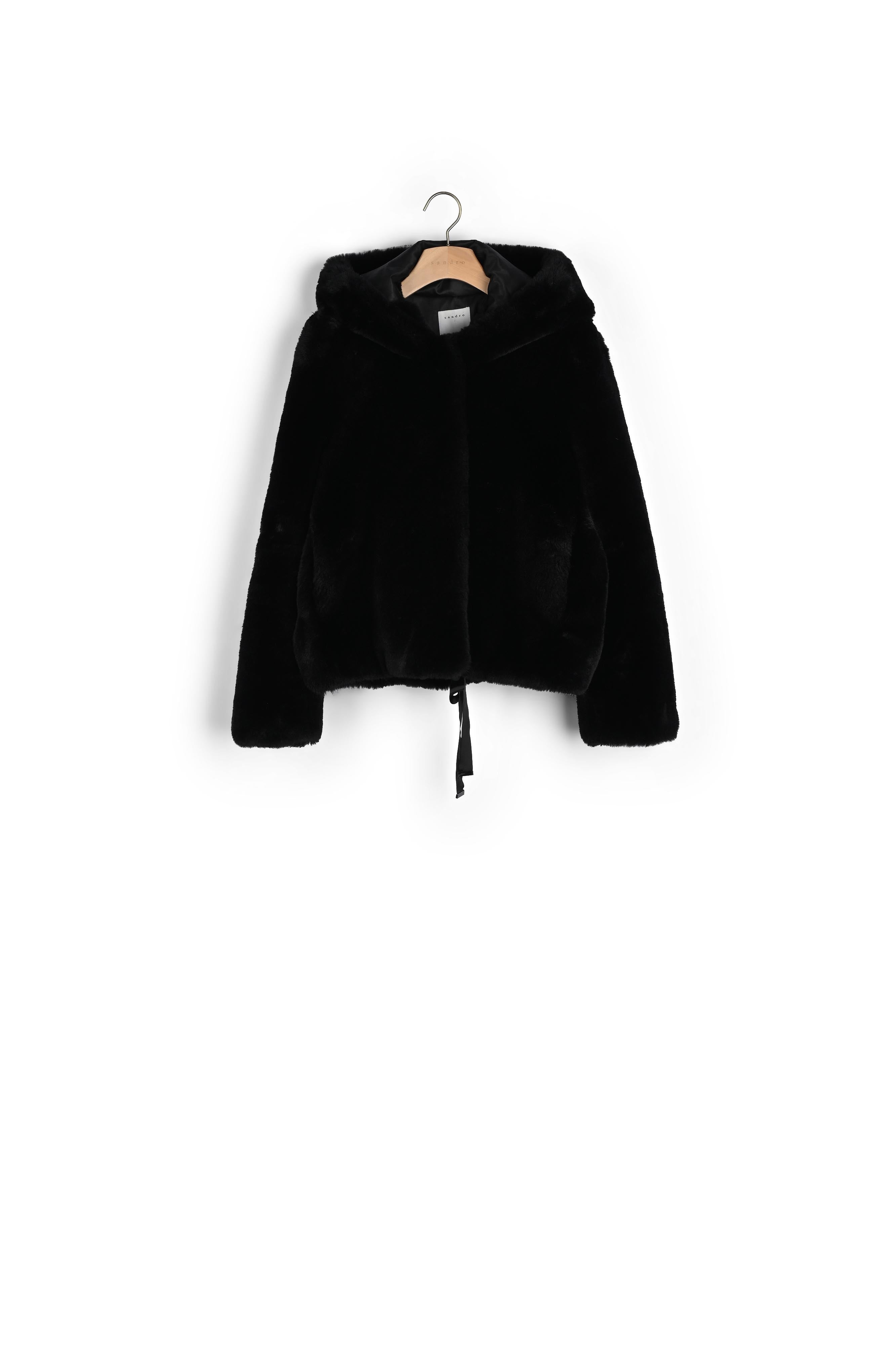 Veste à capuche en fausse fourrure Sandro seconde main