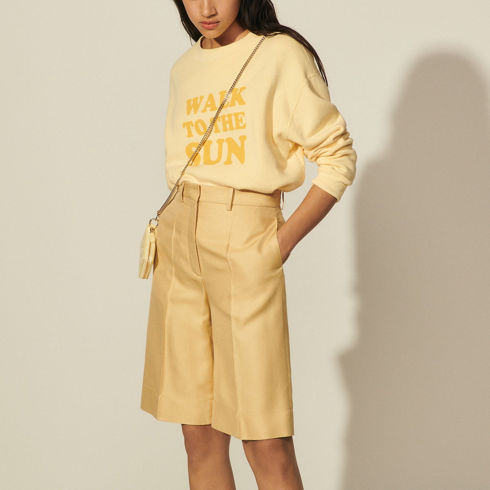 Bermuda taille haute à plis Sandro seconde main