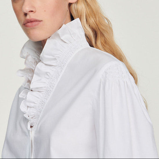 Chemise en coton à col fantaisie Sandro seconde main