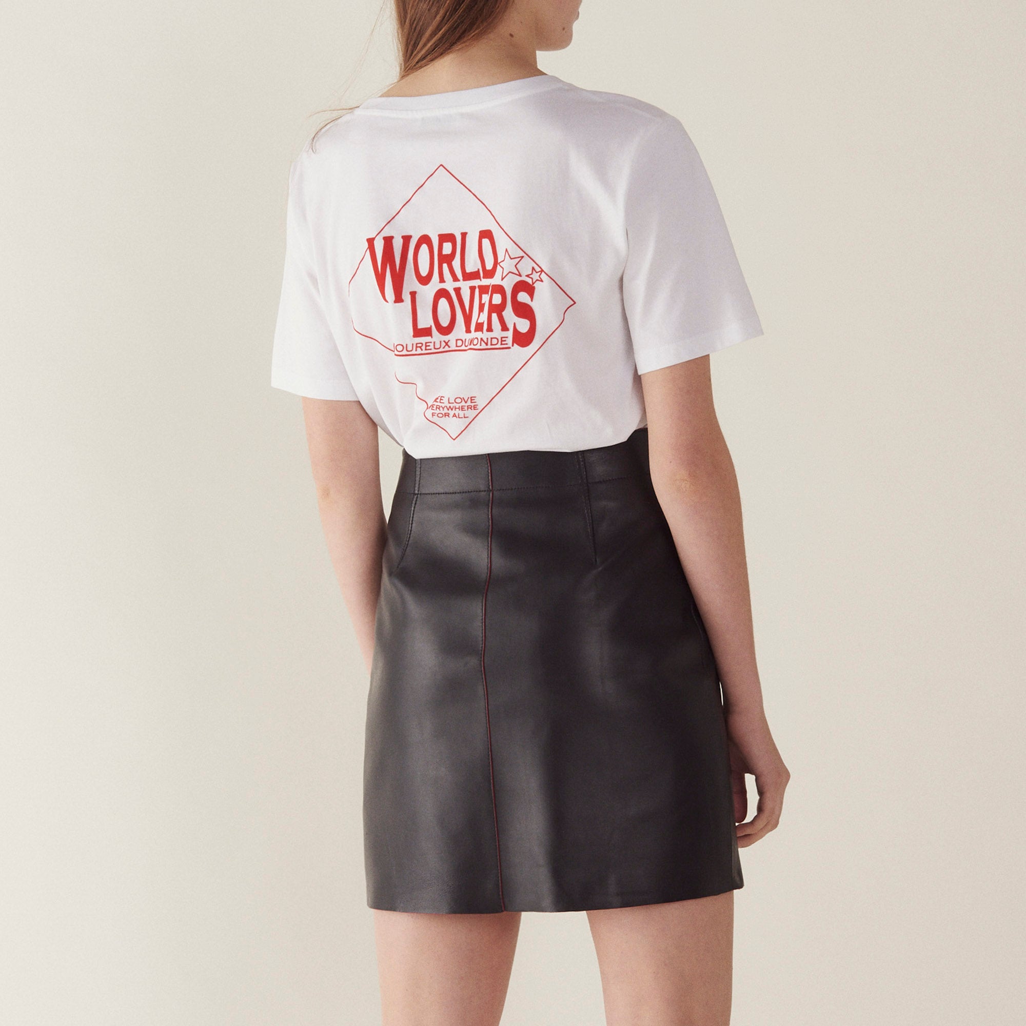 Jupe en cuir coupe trapèze Sandro seconde main