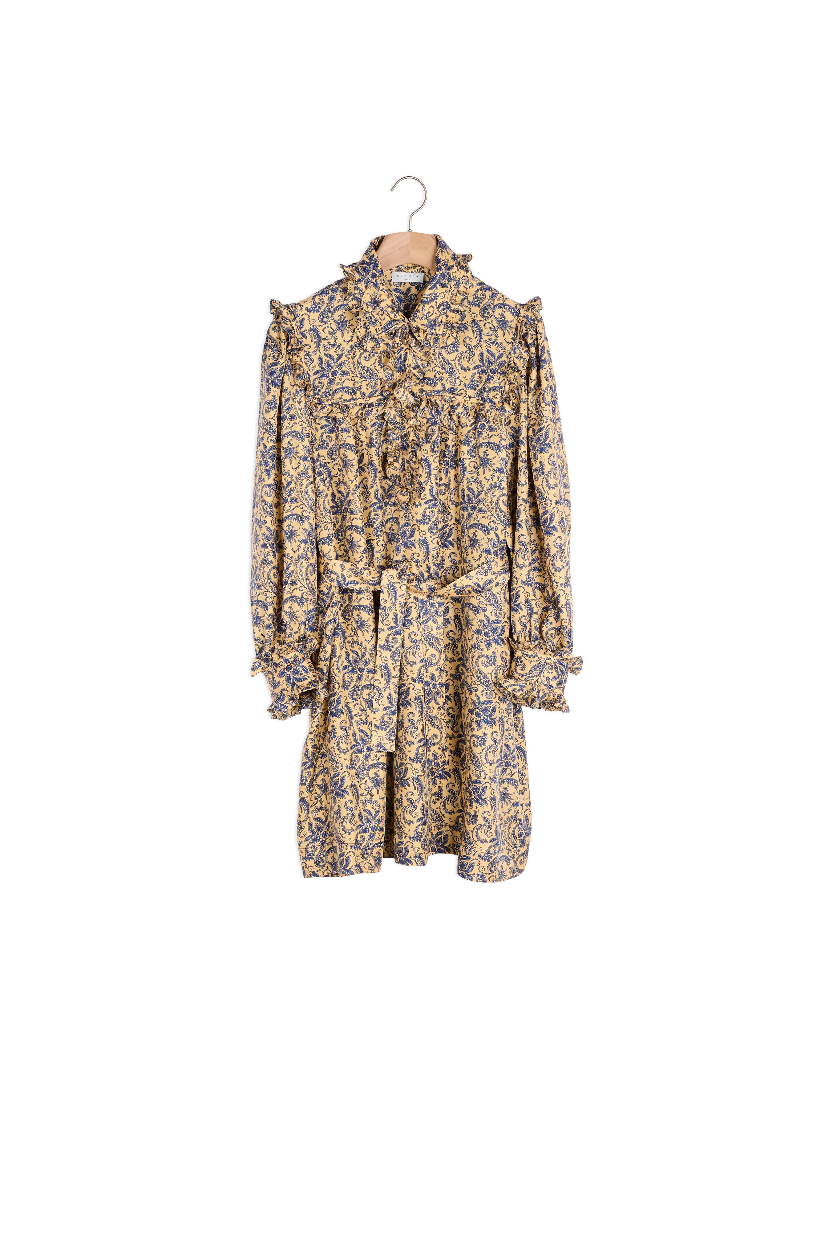 Robe courte imprimée en soie Sandro seconde main