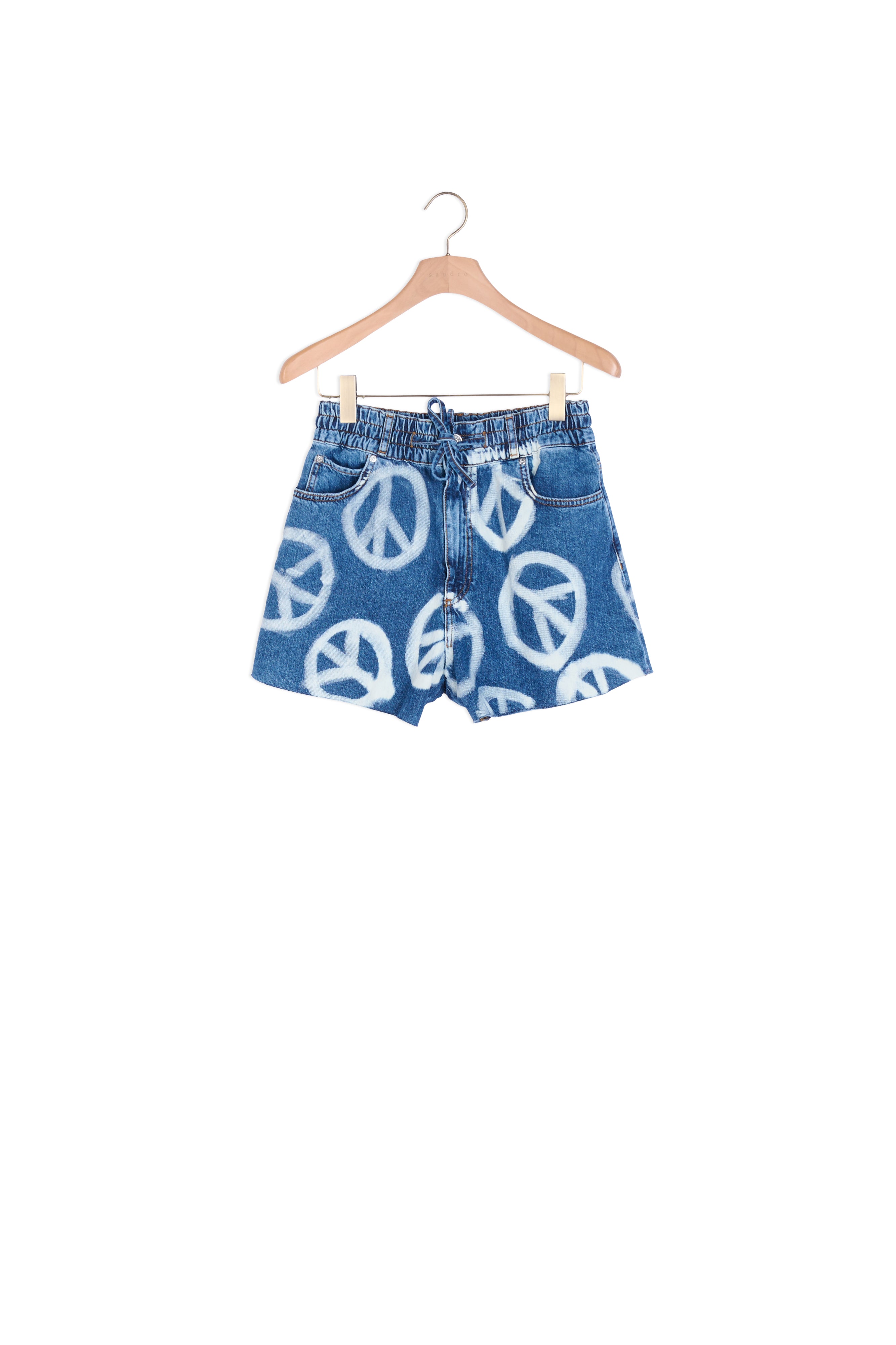 Short large en denim à motifs peace Sandro seconde main