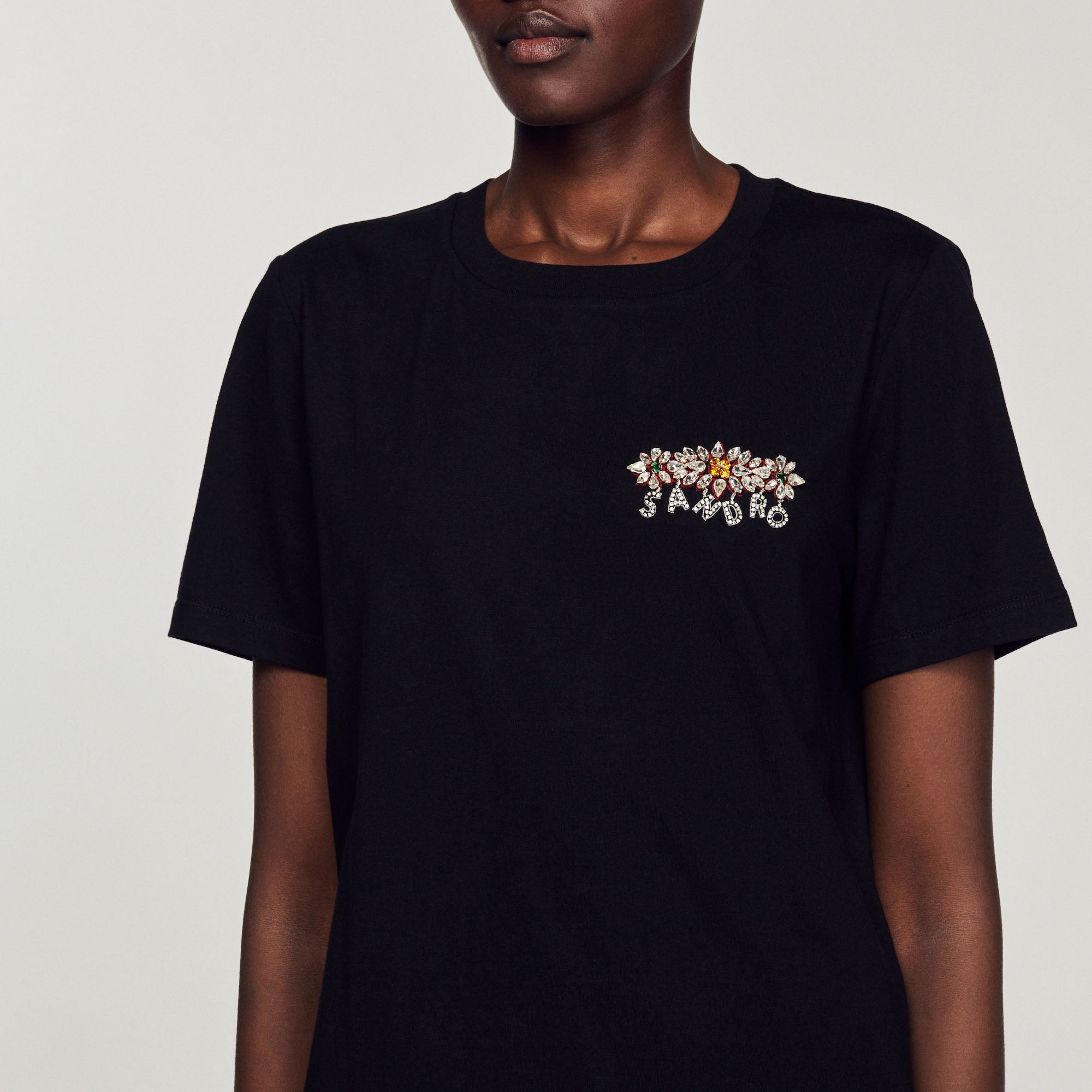 T-shirt à strass Sandro seconde main