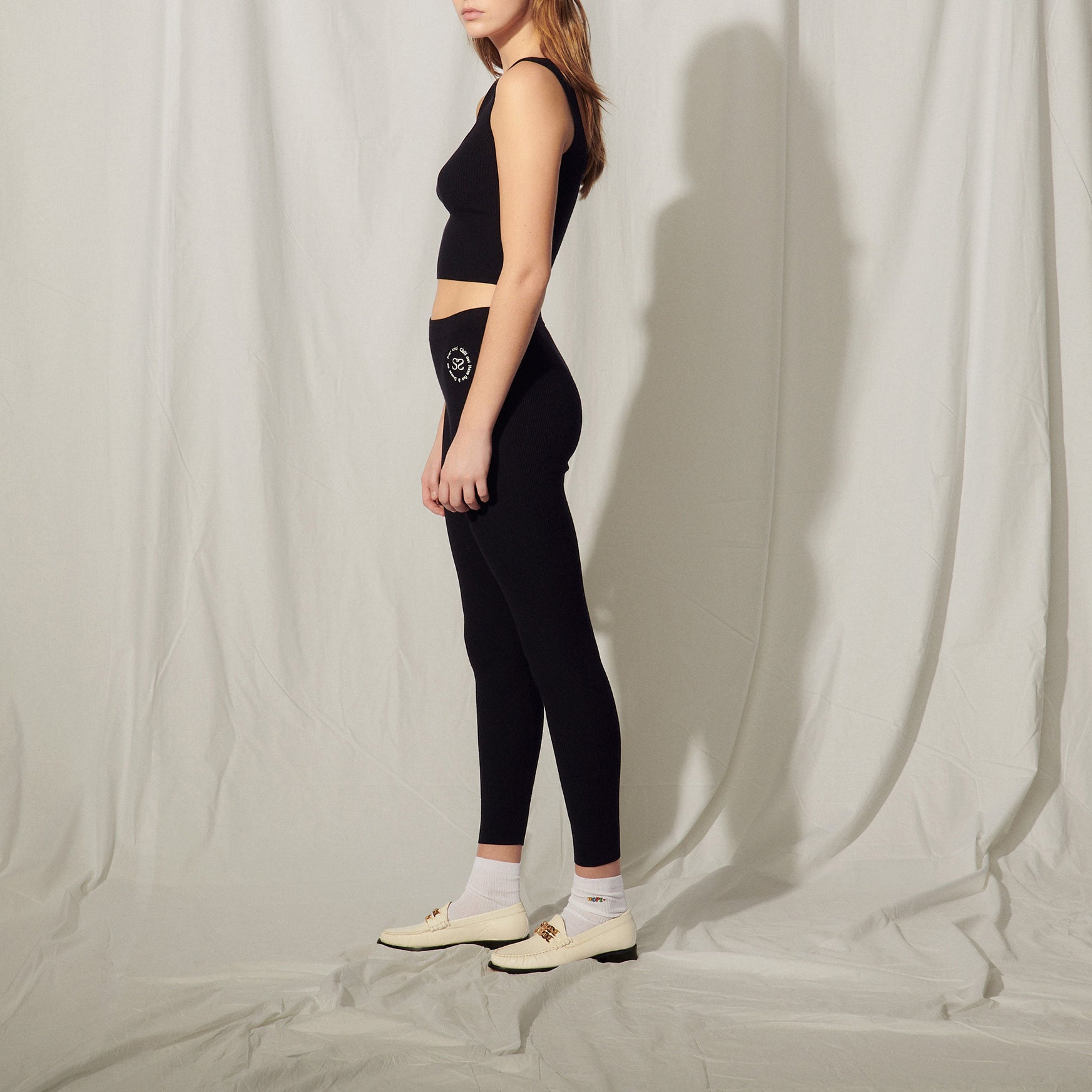 Legging en Maille avec broderie Sandro seconde main