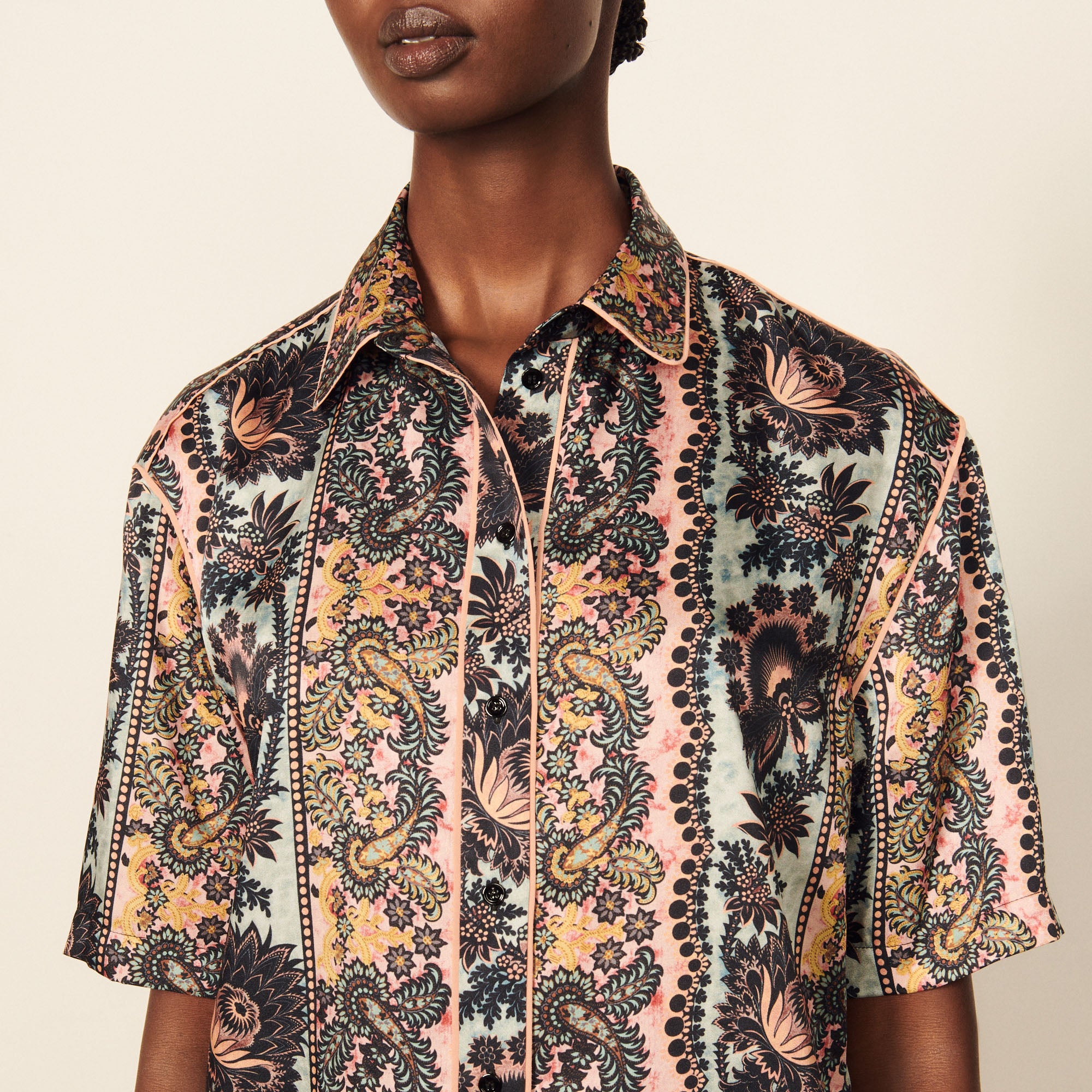 Chemise fluide imprimé tie&dye baroque Sandro seconde main