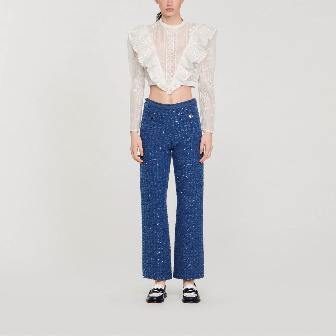 Pantalon en Maille fantaisie Sandro seconde main