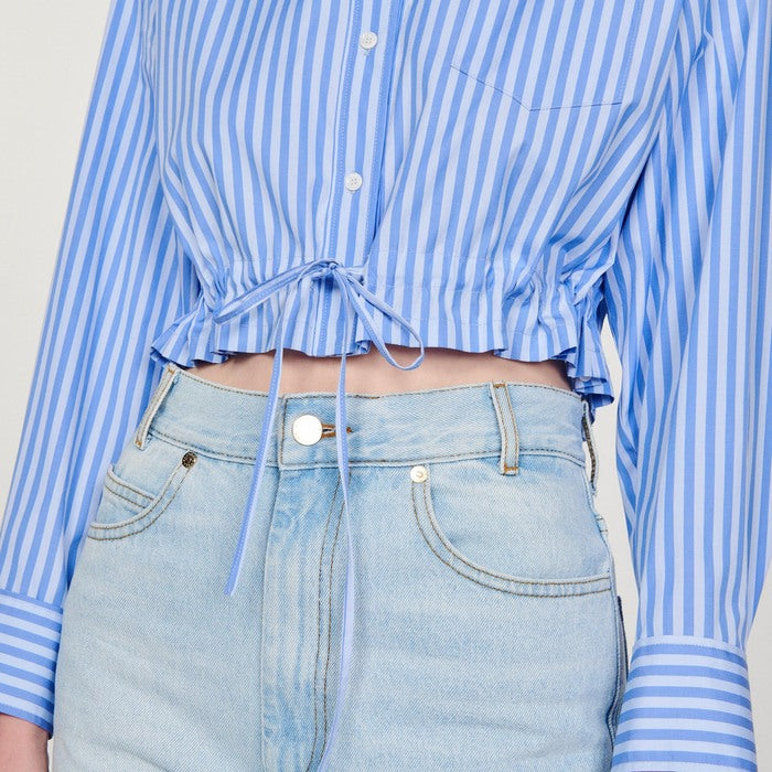 Chemise courte à rayures Sandro seconde main