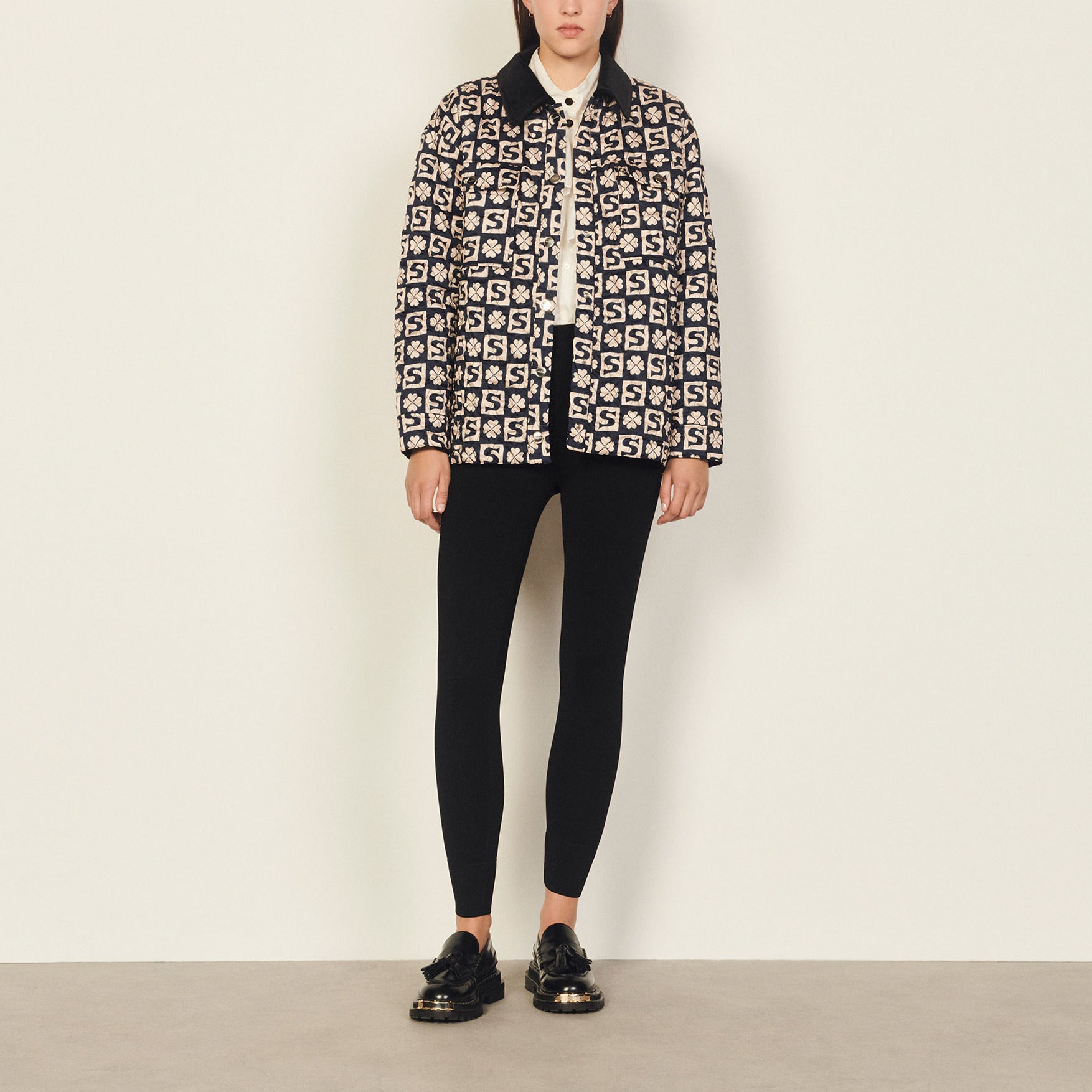 Cardi coat matelassé en mix-matières Sandro seconde main