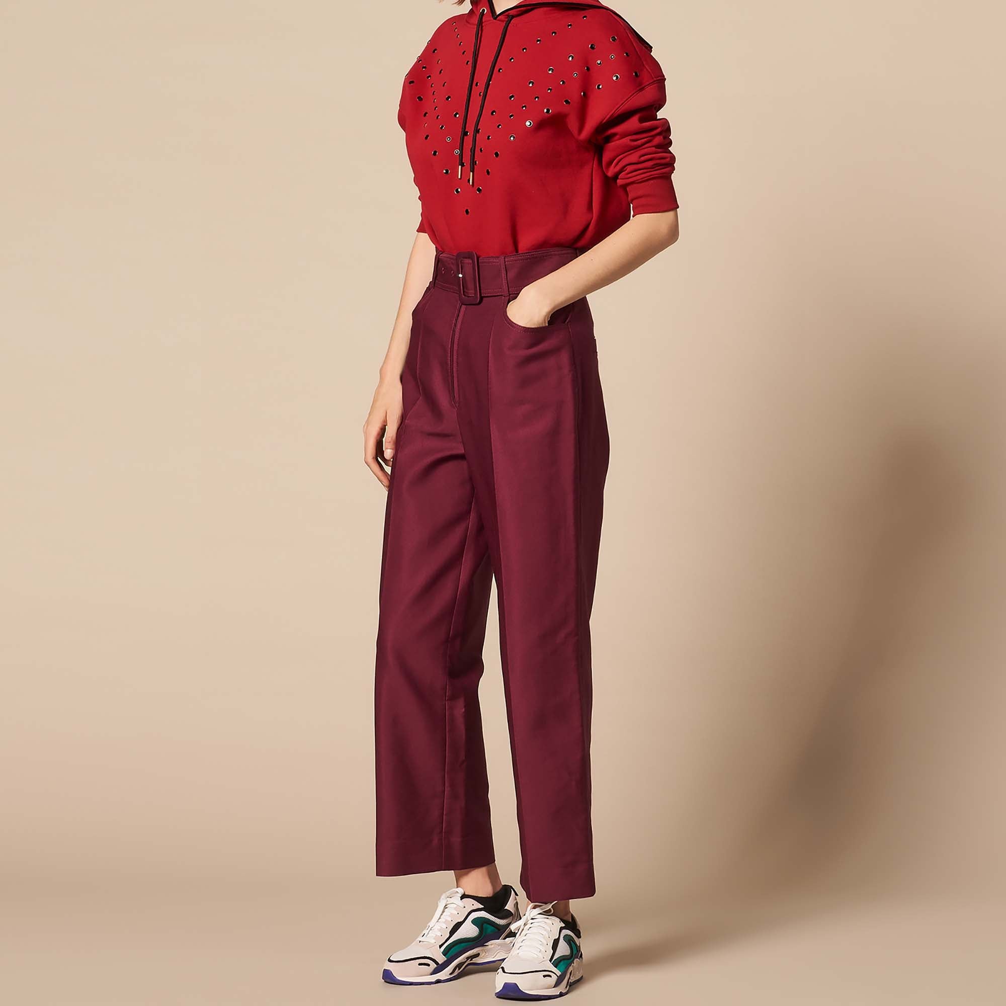 Pantalon taille haute ceinturé Sandro seconde main