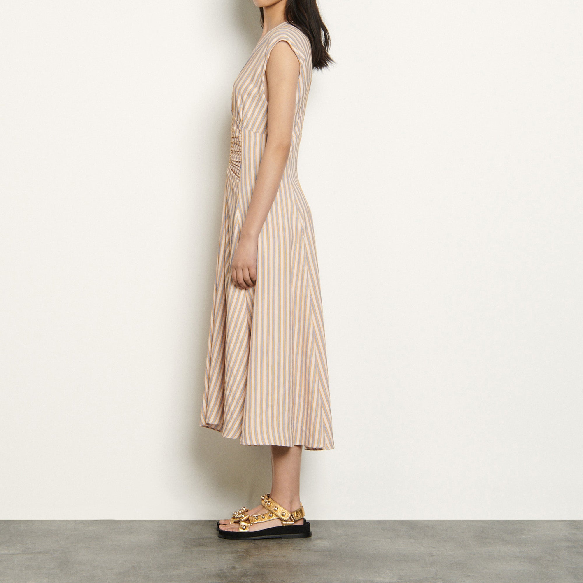 Robe longue à rayures fantaisies Sandro seconde main