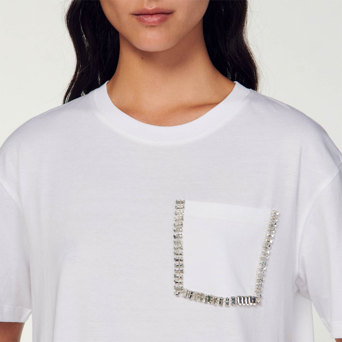 Tee-shirt court strass Sandro seconde main