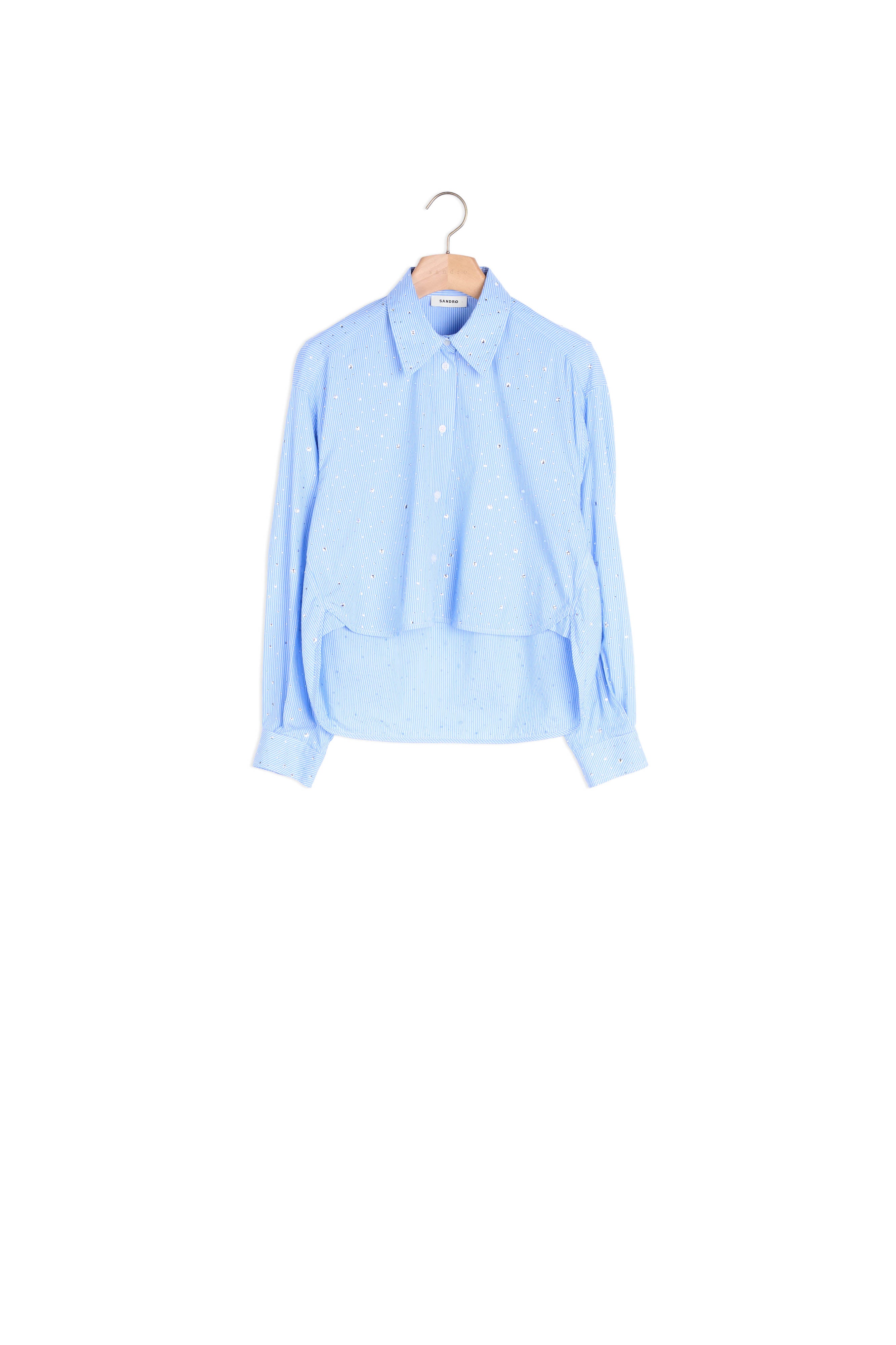 Chemise à rayures ornée de strass Sandro seconde main
