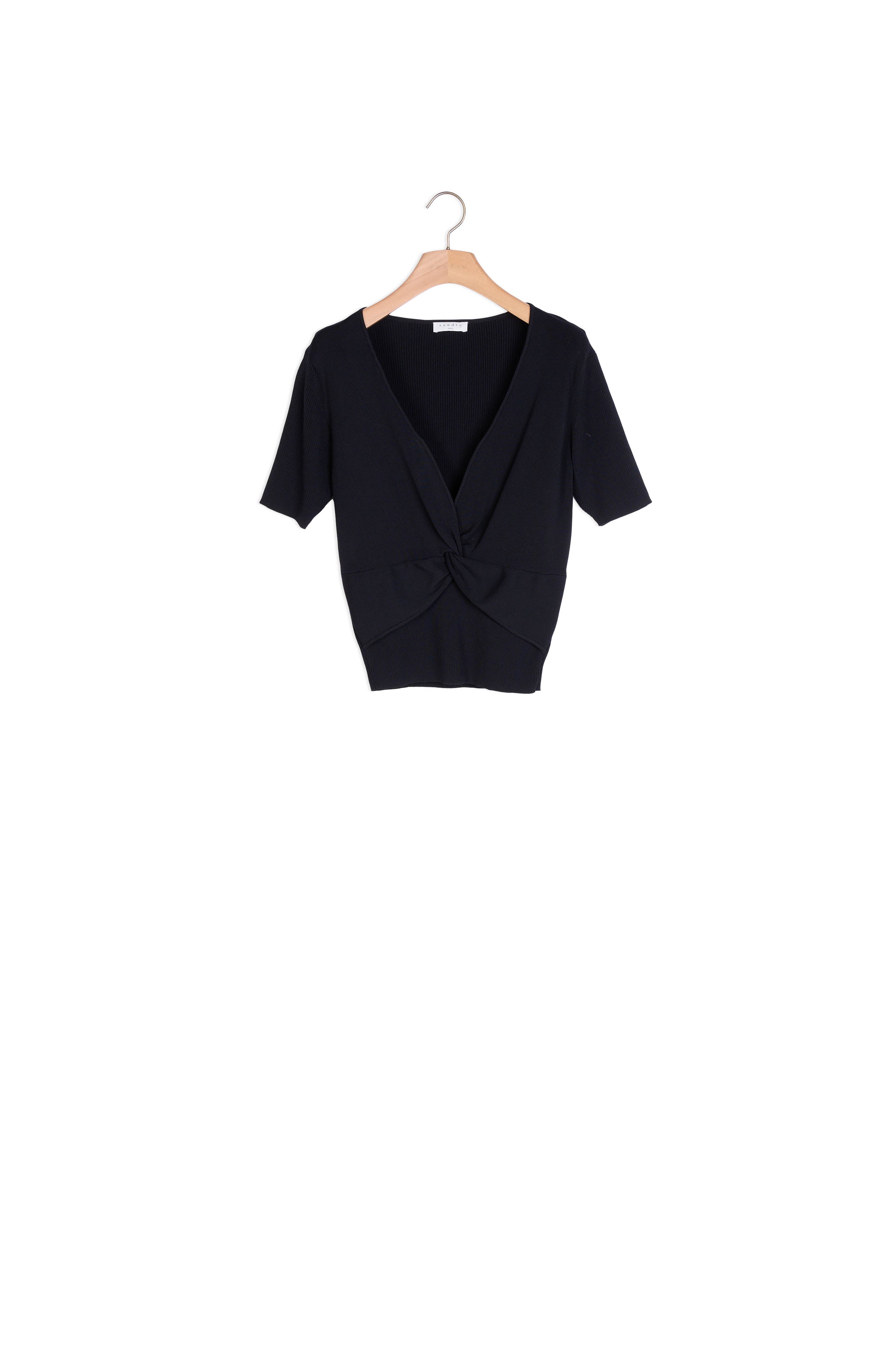 Top court en Maille côtelée Sandro seconde main